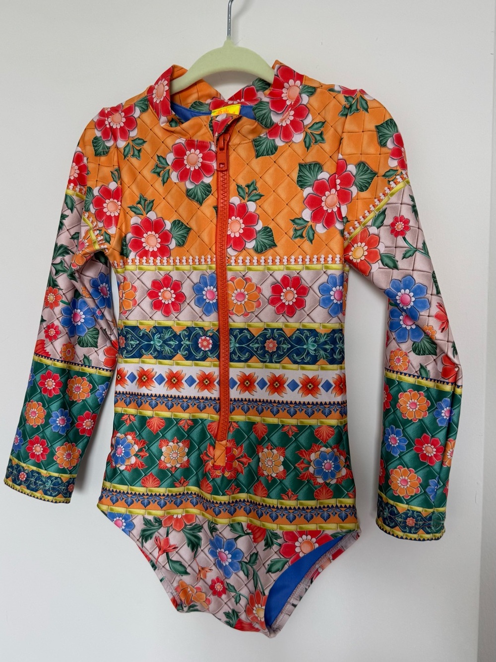 Aqua Bendita toddler Bright Floral Long-Sleeve One-Piece Swimsuit